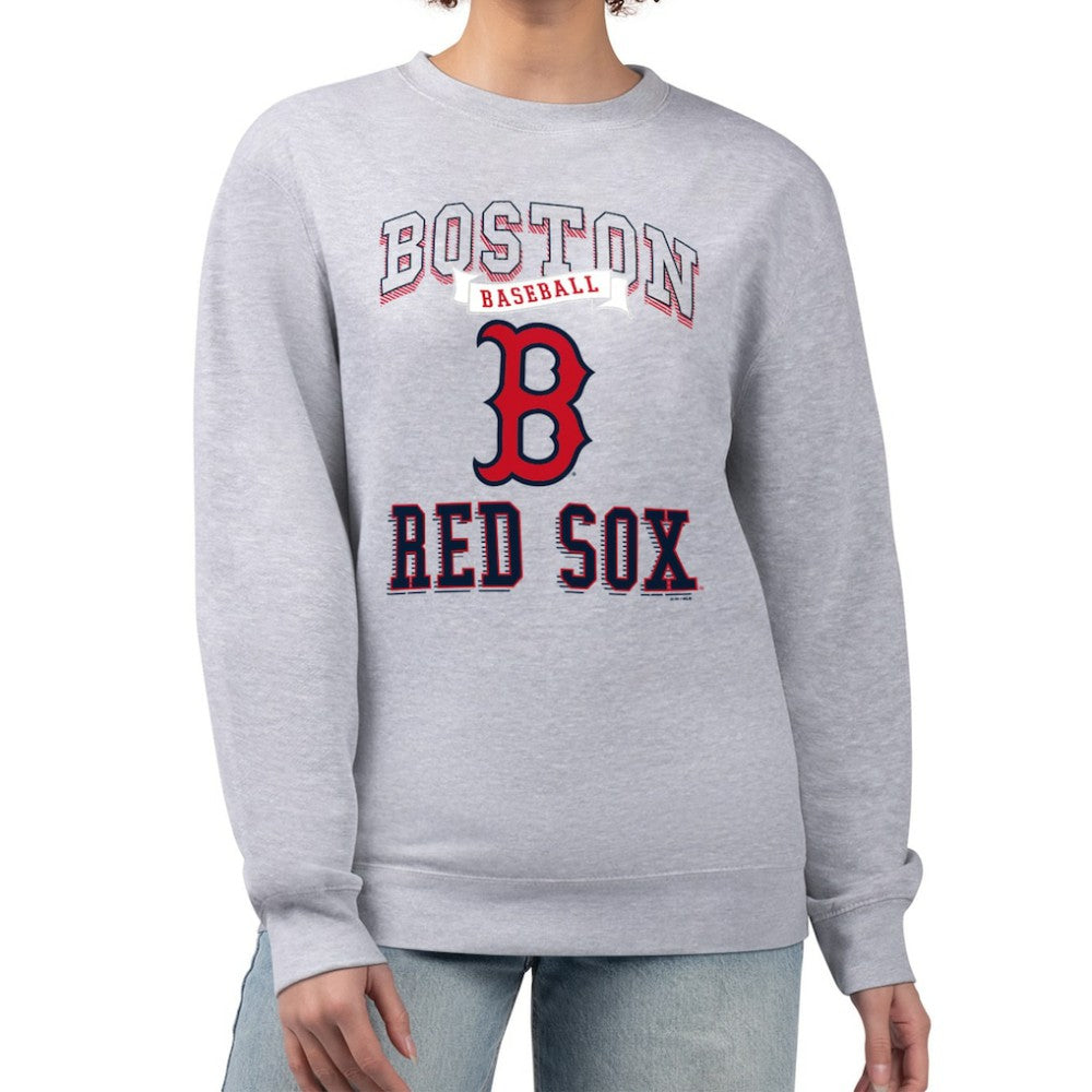 Boston Red Sox G-III 4Her by Carl Banks Women's Team Logo Graphic Tri-Blend Fleece Pullover Sweatshirt - MLB Pullover