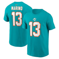 Miami Dolphins Dan Marino Retired Player Name & Number T-Shirt | NFL Sale