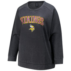 Minnesota Vikings Profile Women's Plus Size Acid Wash Raglan Sweatshirt | NFL Sale