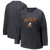 Cleveland Browns Profile Women's Plus Size Acid Wash Raglan Sweatshirt | NFL New