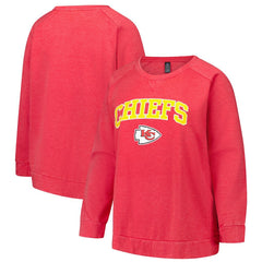 Kansas City Chiefs Profile Women's Plus Size Acid Wash Raglan Sweatshirt | NFL Near me