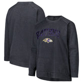 Baltimore Ravens Profile Women's Plus Size Acid Wash Raglan Sweatshirt | NFL New