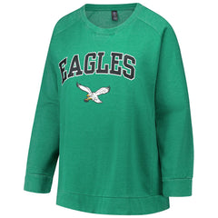 Philadelphia Eagles Profile Women's Plus Size Acid Wash Raglan Sweatshirt | NFL Online