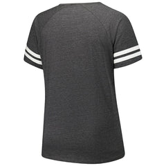 Arizona Cardinals Women's Plus Size Logo Striped Raglan Notch Neck T-Shirt | NFL Hot