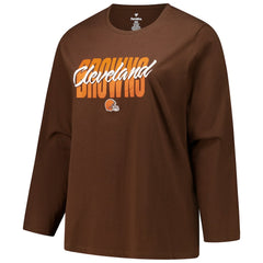 Cleveland Browns Women's Long Sleeve Scoop Neck T-Shirt | NFL Online