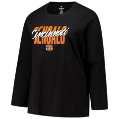 Cincinnati Bengals Women's Long Sleeve Scoop Neck T-Shirt | NFL Discount