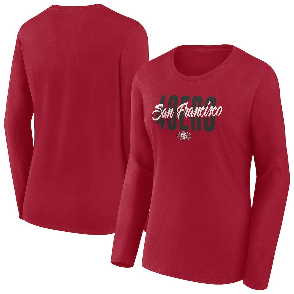 San Francisco 49ers Women's Long Sleeve Scoop Neck T-Shirt | NFL Hot