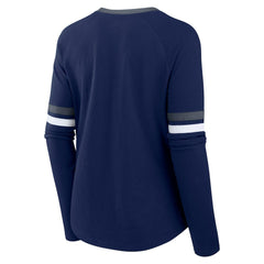 Dallas Cowboys Women's Plus Size Won & Done Lace-Up V-Neck Long Sleeve T-Shirt | NFL On sale