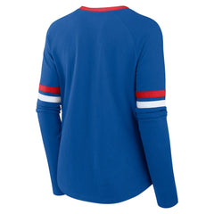 Buffalo Bills Women's Plus Size Won & Done Lace-Up V-Neck Long Sleeve T-Shirt | NFL Online