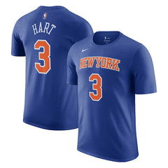 Blue Josh Hart New York Knicks Icon Edition Name & Number T-Shirt | NBA