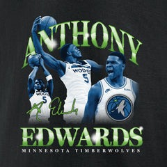 Black Anthony Edwards Minnesota Timberwolves Retro '90s T-Shirt | NBA