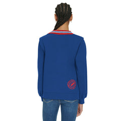 New York Giants Tommy Hilfiger Women's Alice V-Neck Pullover Sweatshirt | NFL New