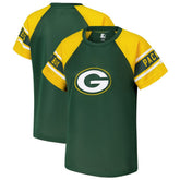 Green Bay Packers Starter Women's 1st Rounder Color Block Raglan Top | NFL Discount