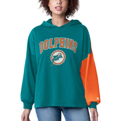 Miami Dolphins Starter Women's Power Move Long Sleeve Pullover Hoodie | NFL New