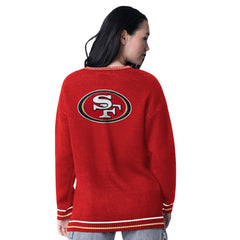 San Francisco 49ers Starter Women's Oversized On the Ball Intarsia Knit Pullover Sweater | NFL On sale