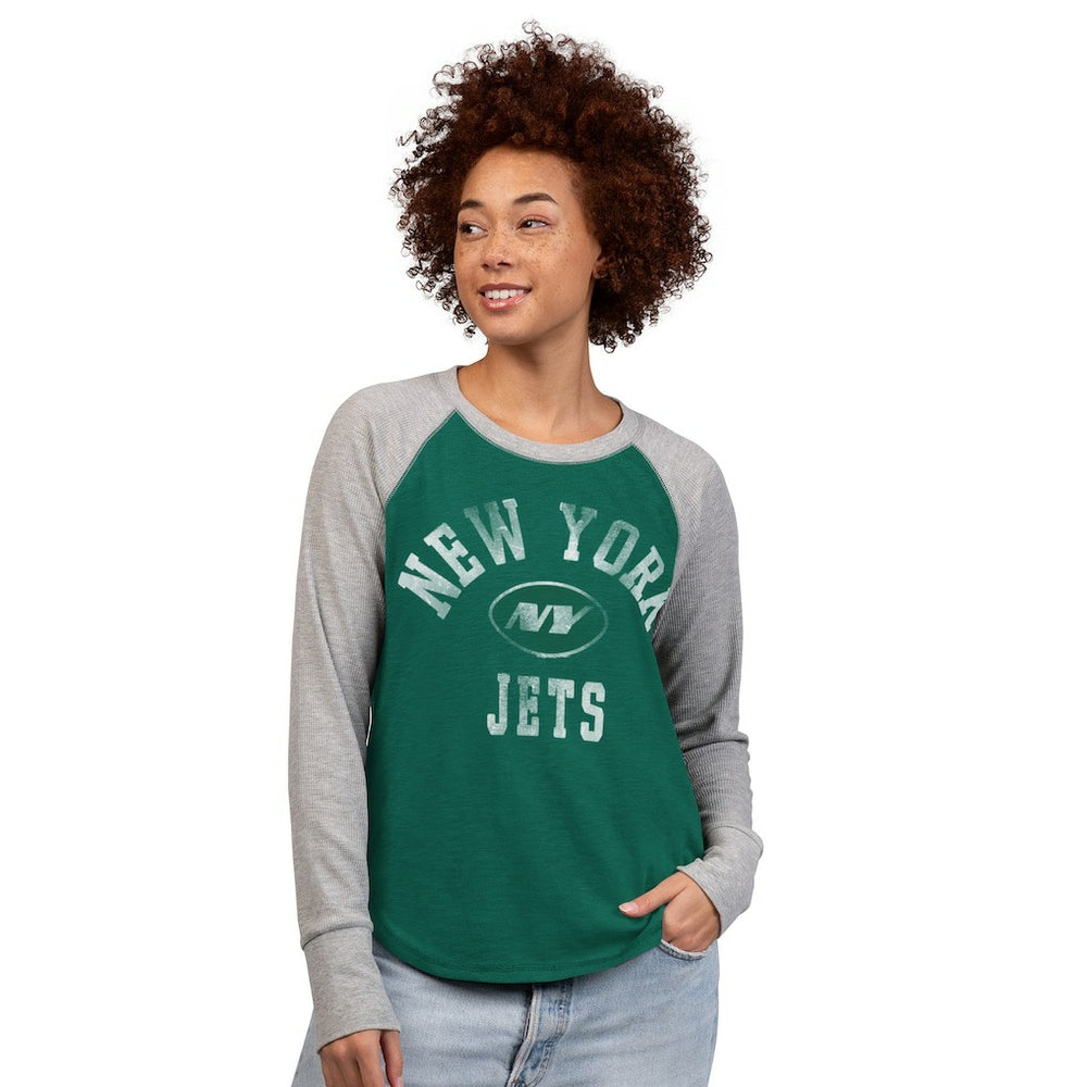 New York Jets G-III 4Her by Carl Banks Women's Waffle Knit Raglan Long Sleeve T-Shirt | NFL US