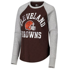 Cleveland Browns G-III 4Her by Carl Banks Women's Waffle Knit Raglan Long Sleeve T-Shirt | NFL New