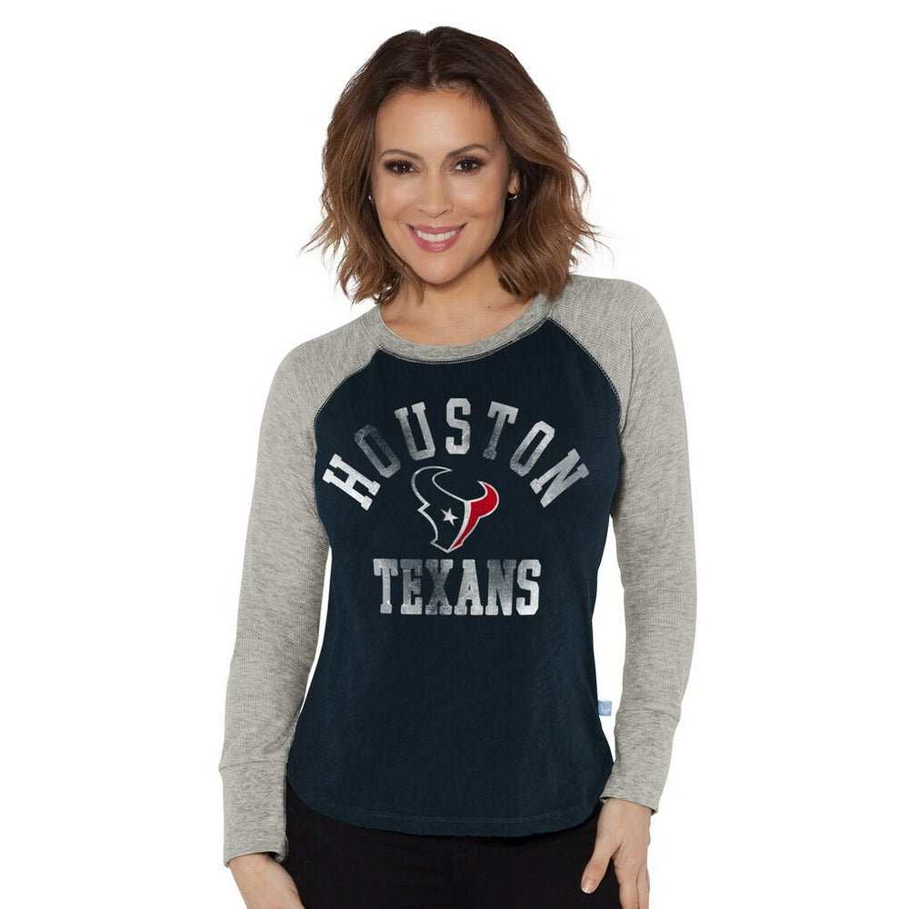 Houston Texans G-III 4Her by Carl Banks Women's Waffle Knit Raglan Long Sleeve T-Shirt | NFL New