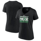 Black Boston Celtics Women's 2024 NBA Finals Champions Pump Fake Hometown Originals V-Neck T-Shirt | NBA