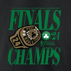 Black Boston Celtics 2024 NBA Finals Champions Ball Screen Ring T-Shirt | NBA