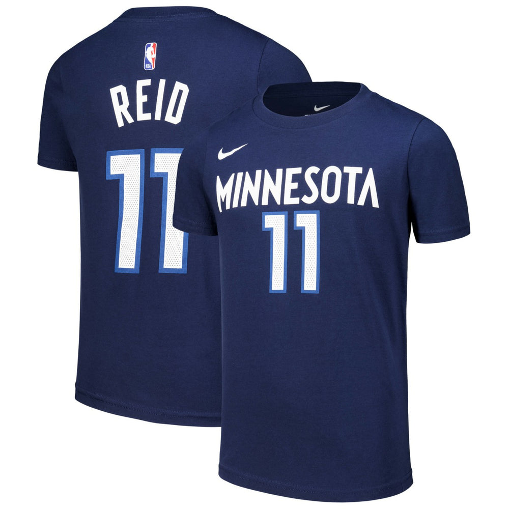 Navy Naz Reid Minnesota Timberwolves Youth Icon Edition Name & Number T-Shirt | NBA