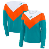 Miami Dolphins WEAR by Erin Andrews Women's Chevron Tri-Blend Long Sleeve T-Shirt | NFL Sale