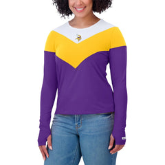 Minnesota Vikings WEAR by Erin Andrews Women's Plus Size Chevron Tri-Blend Long Sleeve T-Shirt | NFL US
