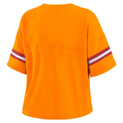 Tampa Bay Buccaneers WEAR by Erin Andrews Women's Plus Size Color Block Boxy V-Neck T-Shirt | NFL Outlet