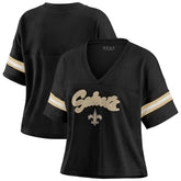New Orleans Saints WEAR by Erin Andrews Women's Plus Size Color Block Boxy V-Neck T-Shirt | NFL Near me
