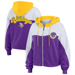 Minnesota Vikings WEAR by Erin Andrews Women's Plus Size Color Block Full-Zip Hoodie | NFL Near me