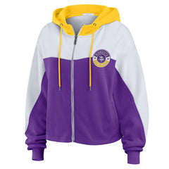 Minnesota Vikings WEAR by Erin Andrews Women's Plus Size Color Block Full-Zip Hoodie | NFL Near me
