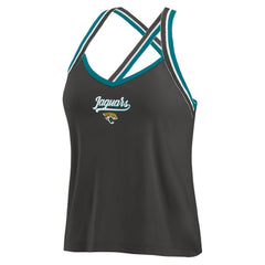Jacksonville Jaguars WEAR by Erin Andrews Women's Cross Strap Tri-Blend Tank Top | NFL Hot