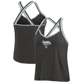 Las Vegas Raiders WEAR by Erin Andrews Women's Cross Strap Tri-Blend Tank Top | NFL Discount