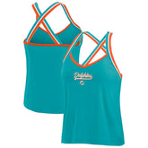 Miami Dolphins WEAR by Erin Andrews Women's Cross Strap Tri-Blend Tank Top | NFL Discount