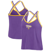 Minnesota Vikings WEAR by Erin Andrews Women's Cross Strap Tri-Blend Tank Top | NFL Near me
