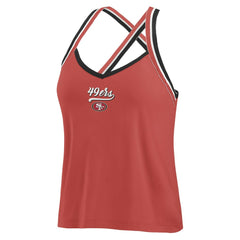 San Francisco 49ers WEAR by Erin Andrews Women's Cross Strap Tri-Blend Tank Top | NFL US