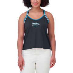 Carolina Panthers WEAR by Erin Andrews Women's Cross Strap Tri-Blend Tank Top | NFL Discount