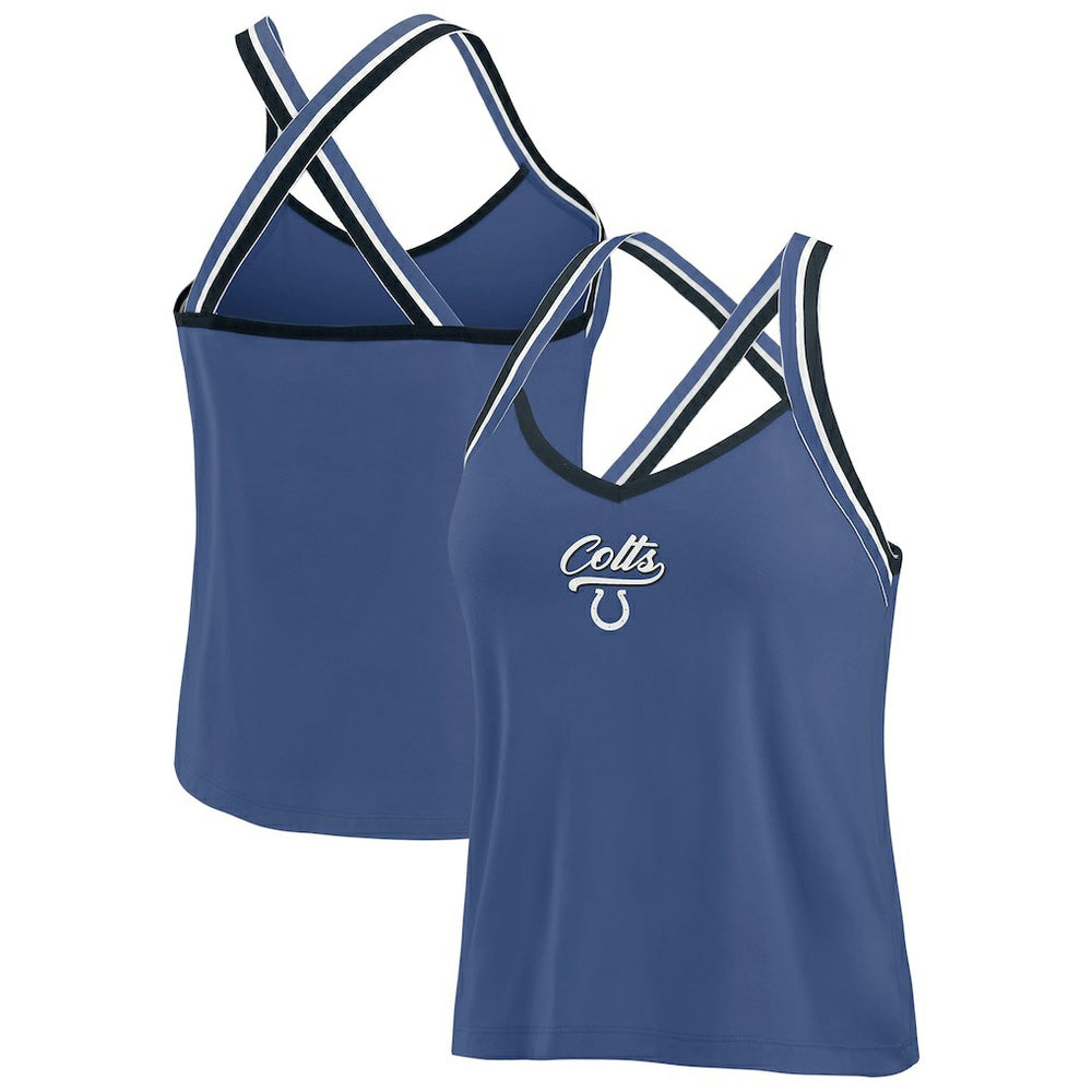 Indianapolis Colts WEAR by Erin Andrews Women's Cross Strap Tri-Blend Tank Top | NFL New