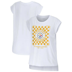 Pittsburgh Steelers WEAR by Erin Andrews Women's Checker Muscle Tank Top | NFL Discount