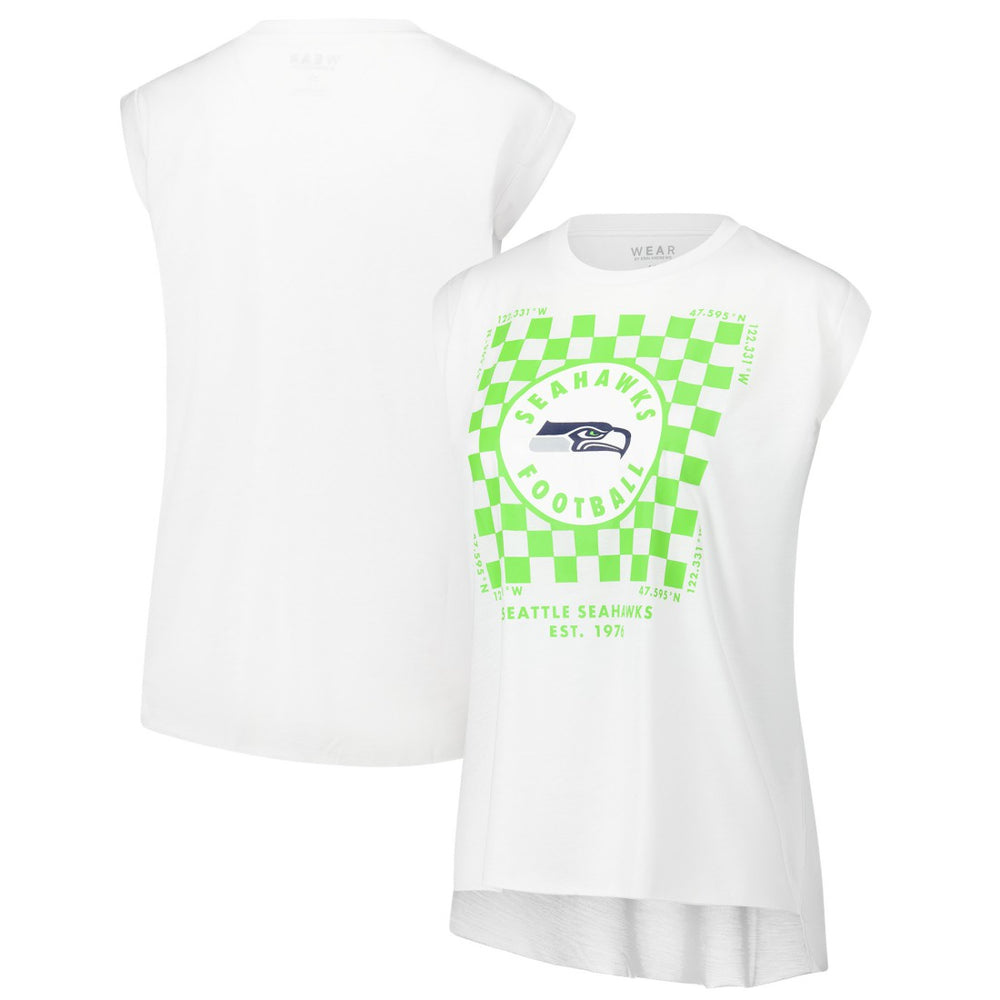 Seattle Seahawks WEAR by Erin Andrews Women's Checker Muscle Tank Top | NFL Online