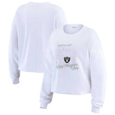 Las Vegas Raiders WEAR by Erin Andrews Women's Postcard Cropped Long Sleeve Top | NFL New