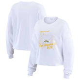 Los Angeles Chargers WEAR by Erin Andrews Women's Postcard Cropped Long Sleeve Top | NFL Near me