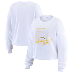 Los Angeles Chargers WEAR by Erin Andrews Women's Postcard Cropped Long Sleeve Top | NFL Near me