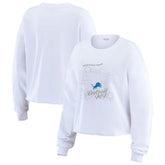 Detroit Lions WEAR by Erin Andrews Women's Postcard Cropped Long Sleeve Top | NFL Discount