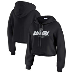 Las Vegas Raiders WEAR by Erin Andrews Women's Prime Cropped Pullover Hoodie | NFL New