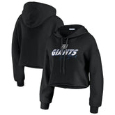 New York Giants WEAR by Erin Andrews Women's Prime Cropped Pullover Hoodie | NFL Online