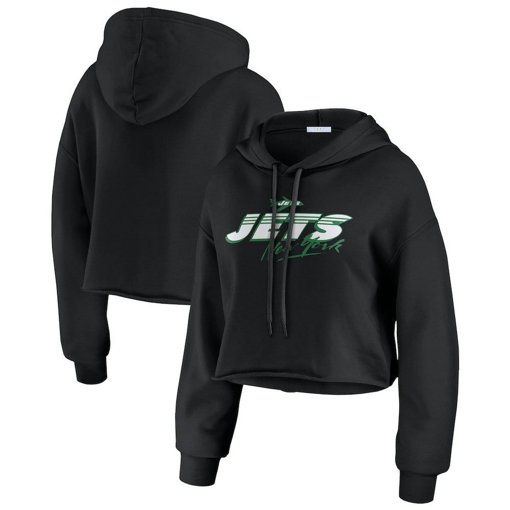 New York Jets WEAR by Erin Andrews Women's Prime Cropped Pullover Hoodie | NFL On sale