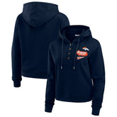 Denver Broncos WEAR by Erin Andrews Women's Waffle-Knit Pullover Hoodie | NFL On sale