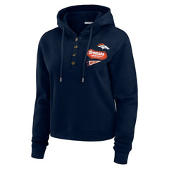 Denver Broncos WEAR by Erin Andrews Women's Waffle-Knit Pullover Hoodie | NFL On sale
