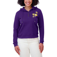 Minnesota Vikings WEAR by Erin Andrews Women's Waffle-Knit Pullover Hoodie | NFL Hot